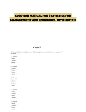 Solution Manual for Statistics for Management and Economics, 10th Edition