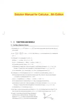 Solution Manual for Calculus , 8th Edition