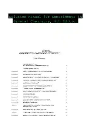 Solution Manual for Experiments in General Chemistry, 6th Edition