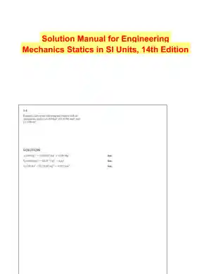 Solution Manual for Engineering Mechanics Statics in SI Units, 14th Edition