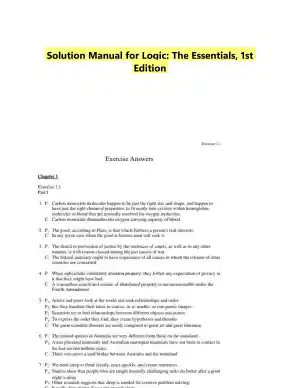 Solution Manual for Logic: The Essentials, 1st Edition