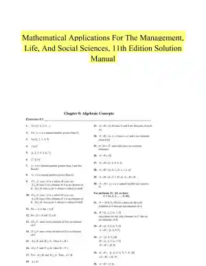 Mathematical Applications For The Management, Life, And Social Sciences, 11th Edition Solution Manual