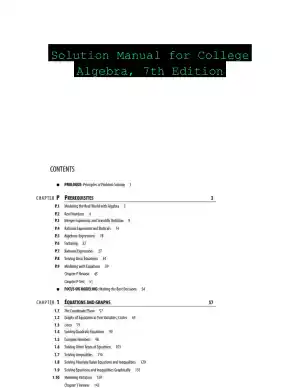 Solution Manual for College Algebra, 7th Edition