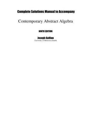 Solution Manual for Contemporary Abstract Algebra, 9th Edition