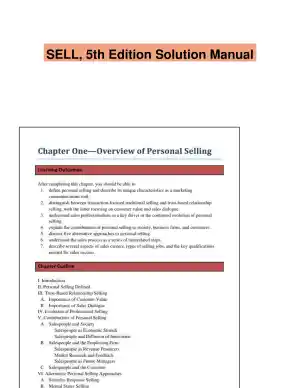 SELL, 5th Edition Solution Manual