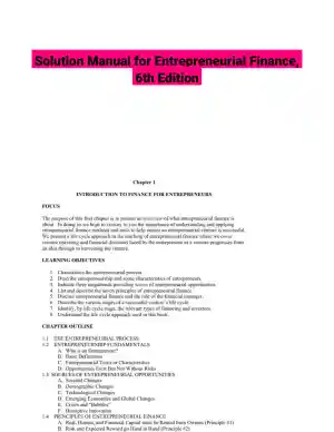 Solution Manual for Entrepreneurial Finance, 6th Edition
