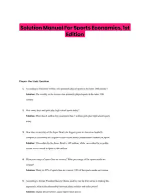 Solution Manual For Sports Economics, 1st Edition