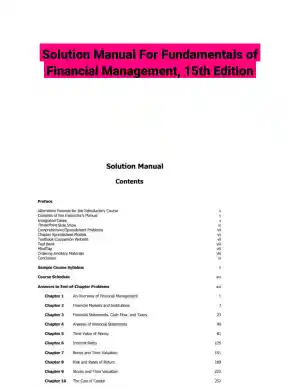 Solution Manual For Fundamentals of Financial Management, 15th Edition