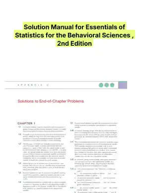 Solution Manual for Essentials of Statistics for the Behavioral Sciences , 2nd Edition