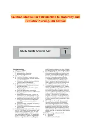 Solution Manual for Introduction to Maternity and Pediatric Nursing, 6th Edition