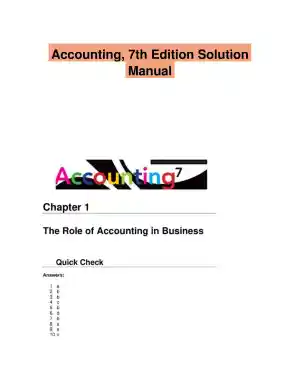Accounting, 7th Edition Solution Manual