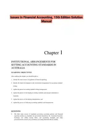 Issues in Financial Accounting, 15th Edition Solution Manual