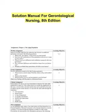 Solution Manual For Gerontological Nursing, 8th Edition