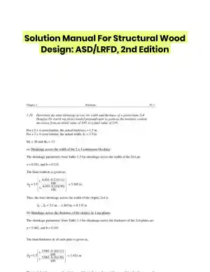 Solution Manual For Structural Wood Design: ASD/LRFD, 2nd Edition