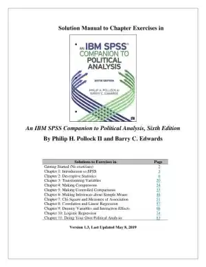 Solution Manual For An IBM SPSS Companion to Political Analysis, 6th Edition