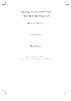 Solution Manual for Probability and Statistics for Computer Scientists, 10th Edition