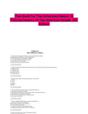 Test Bank For The Unfinished Nation: A Concise History Of The American People, 8th Edition