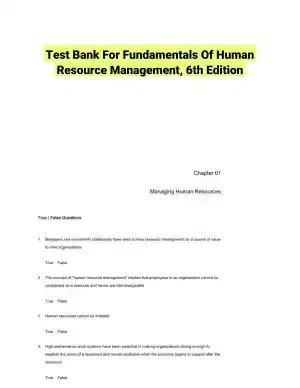 Test Bank For Fundamentals Of Human Resource Management, 6th Edition
