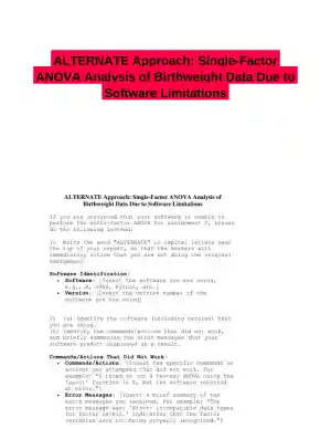 ALTERNATE Approach: Single-Factor ANOVA Analysis of Birthweight Data Due to Software Limitations