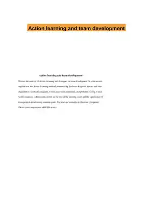 Action learning and team development