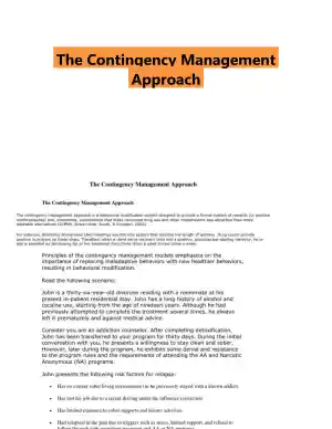 The Contingency Management Approach