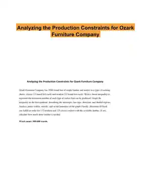 Analyzing the Production Constraints for Ozark Furniture Company