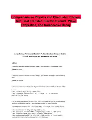 Comprehensive Physics and Chemistry Problem Set: Heat Transfer, Electric Circuits, Wave Properties, and Radioactive Decay
