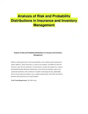 Analysis of Risk and Probability Distributions in Insurance and Inventory Management