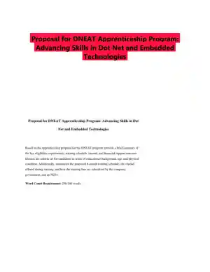 Proposal for DNEAT Apprenticeship Program: Advancing Skills in Dot Net and Embedded Technologies