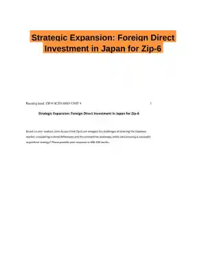 Strategic Expansion: Foreign Direct Investment in Japan for Zip-6