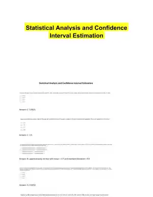 Statistical Analysis and Confidence Interval Estimation