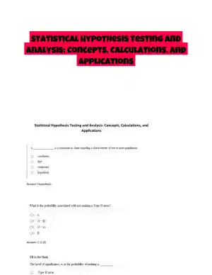 Statistical Hypothesis Testing and Analysis: Concepts, Calculations, and Applications