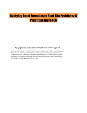 Applying Excel Formulas to Real-Life Problems: A Practical Approach