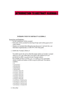 INTRODUCTION TO ABSTRACT ALGEBRA I