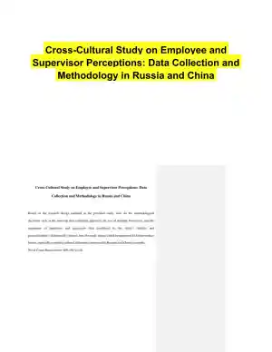 Cross-Cultural Study on Employee and Supervisor Perceptions: Data Collection and Methodology in Russia and China