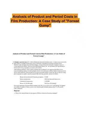 Analysis of Product and Period Costs in Film Production: A Case Study of "Forrest Gump"