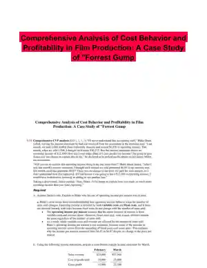 Comprehensive Analysis of Cost Behavior and Profitability in Film Production: A Case Study of "Forrest Gump