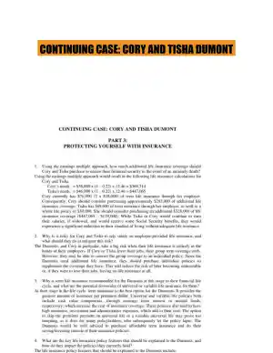 CONTINUING CASE: CORY AND TISHA DUMONT