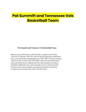 Pat Summitt and Tennessee Vols Basketball Team