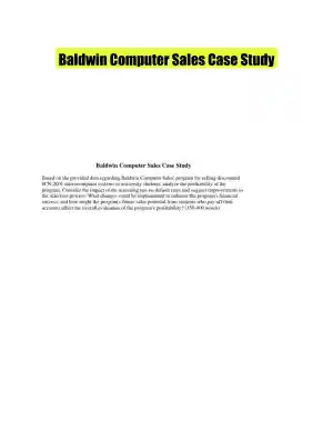 Baldwin Computer Sales Case Study