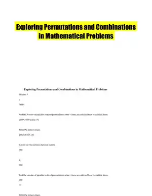 Exploring Permutations and Combinations in Mathematical Problems