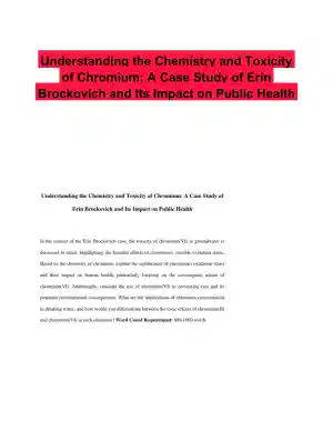 Understanding the Chemistry and Toxicity of Chromium: A Case Study of Erin Brockovich and Its Impact on Public Health