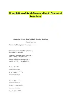 Completion of Acid-Base and Ionic Chemical Reactions