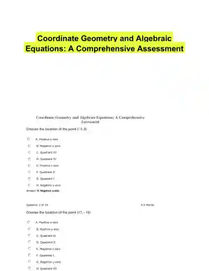 Coordinate Geometry and Algebraic Equations: A Comprehensive Assessment