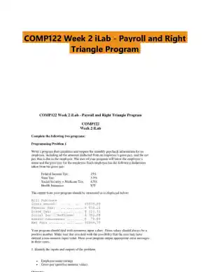 COMP122 Week 2 iLab - Payroll and Right Triangle Program