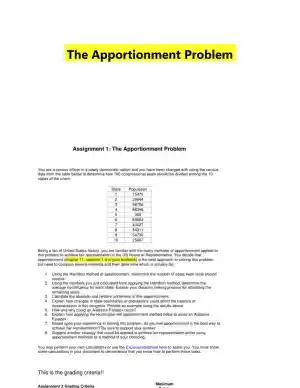 The Apportionment Problem