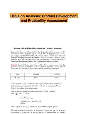 Decision Analysis: Product Development and Probability Assessment