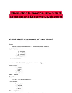 Introduction to Taxation, Government Spending, and Economic Development