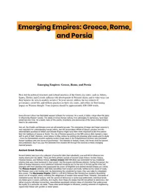 Emerging Empires: Greece, Rome, and Persia