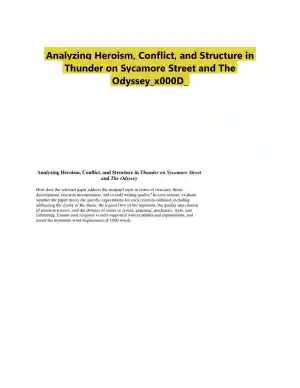 Analyzing Heroism, Conflict, and Structure in Thunder on Sycamore Street and The Odyssey
